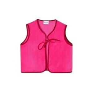 Maria de la Orden Tatiana Tie Vest in Pink Velvet